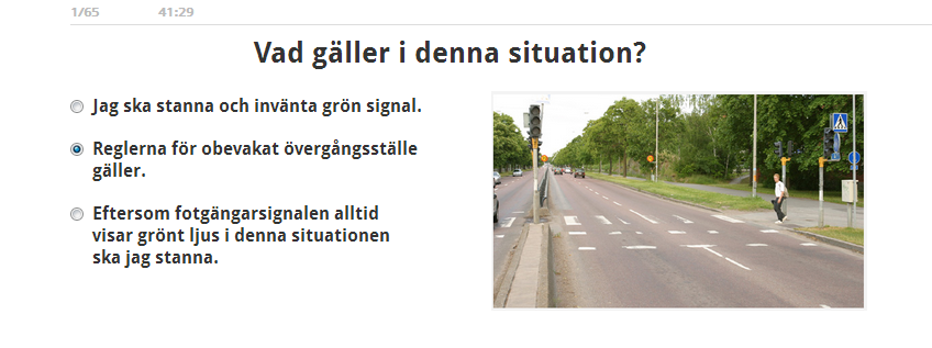 Frågor av samma typ som det riktiga teoriprovet
